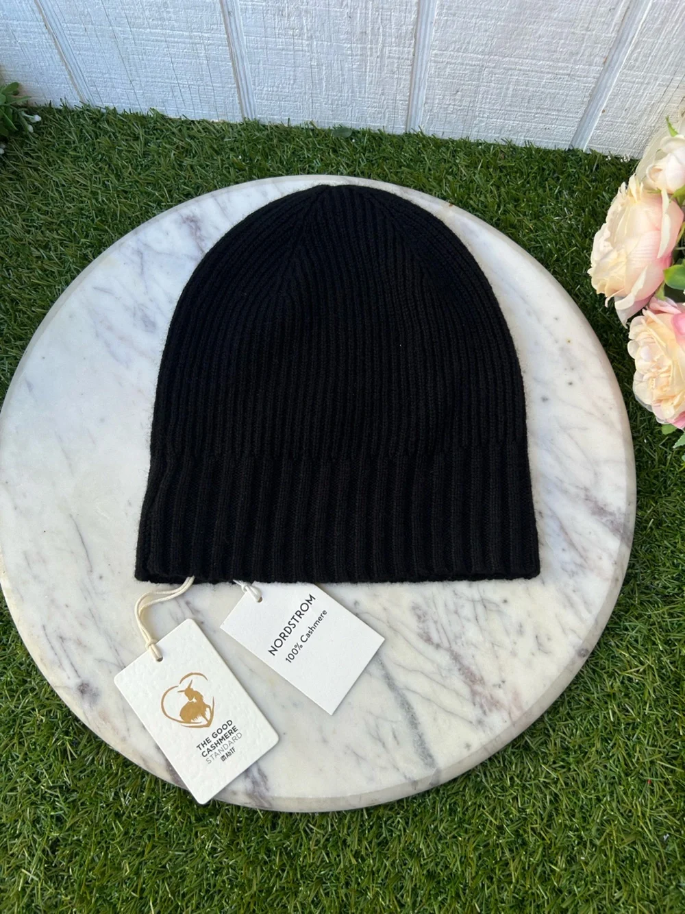 Rib Cashmere Beanie Nordstrom Black Rock/new  $45